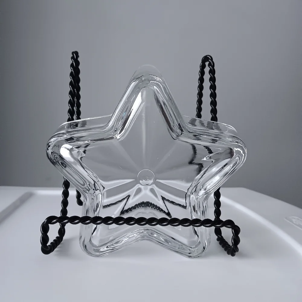 Star Shaped Glass Dish Thick Clear 6